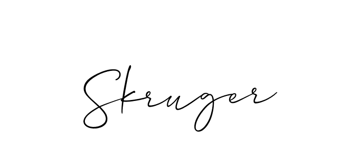 Similarly Allison_Script is the best handwritten signature design. Signature creator online .You can use it as an online autograph creator for name Skruger. Skruger signature style 2 images and pictures png