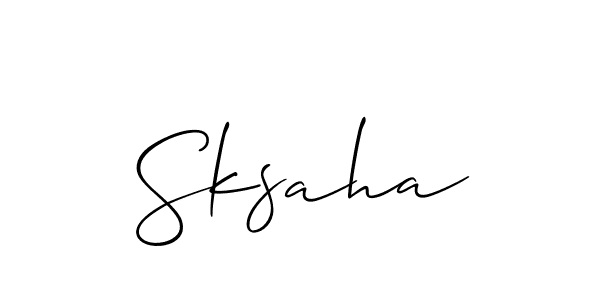 if you are searching for the best signature style for your name Sksaha. so please give up your signature search. here we have designed multiple signature styles  using Allison_Script. Sksaha signature style 2 images and pictures png