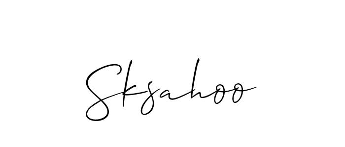 How to Draw Sksahoo signature style? Allison_Script is a latest design signature styles for name Sksahoo. Sksahoo signature style 2 images and pictures png