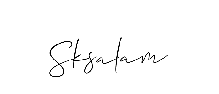 Create a beautiful signature design for name Sksalam. With this signature (Allison_Script) fonts, you can make a handwritten signature for free. Sksalam signature style 2 images and pictures png