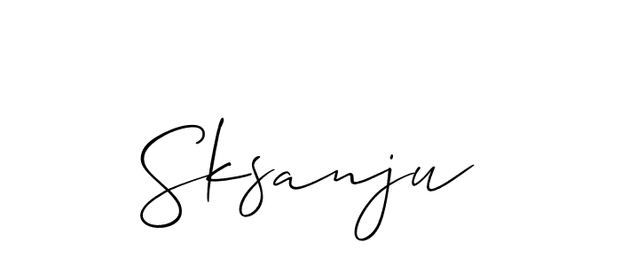 It looks lik you need a new signature style for name Sksanju. Design unique handwritten (Allison_Script) signature with our free signature maker in just a few clicks. Sksanju signature style 2 images and pictures png