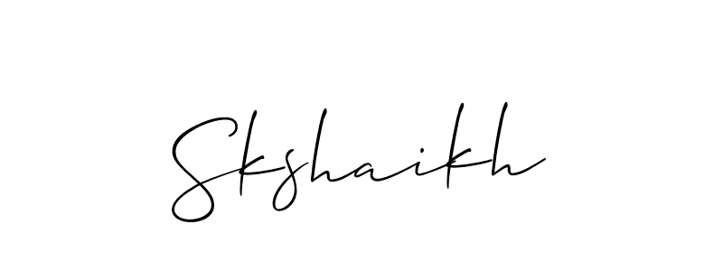You should practise on your own different ways (Allison_Script) to write your name (Skshaikh) in signature. don't let someone else do it for you. Skshaikh signature style 2 images and pictures png