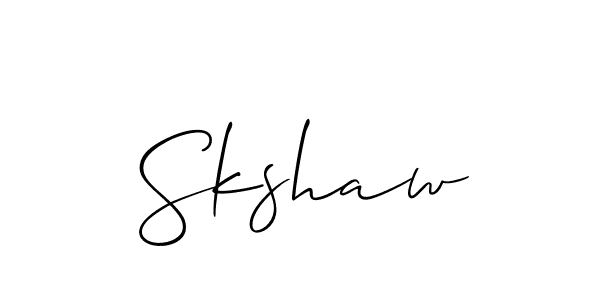 Use a signature maker to create a handwritten signature online. With this signature software, you can design (Allison_Script) your own signature for name Skshaw. Skshaw signature style 2 images and pictures png