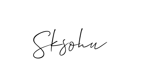 The best way (Allison_Script) to make a short signature is to pick only two or three words in your name. The name Sksohu include a total of six letters. For converting this name. Sksohu signature style 2 images and pictures png