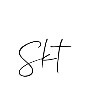 How to make Skt name signature. Use Allison_Script style for creating short signs online. This is the latest handwritten sign. Skt signature style 2 images and pictures png