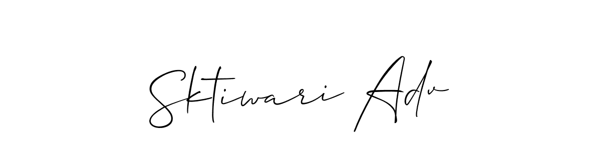The best way (Allison_Script) to make a short signature is to pick only two or three words in your name. The name Sktiwari Adv include a total of six letters. For converting this name. Sktiwari Adv signature style 2 images and pictures png