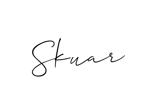 Also You can easily find your signature by using the search form. We will create Skuar name handwritten signature images for you free of cost using Allison_Script sign style. Skuar signature style 2 images and pictures png