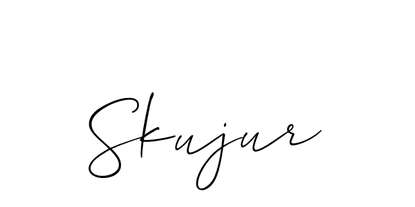 Create a beautiful signature design for name Skujur. With this signature (Allison_Script) fonts, you can make a handwritten signature for free. Skujur signature style 2 images and pictures png