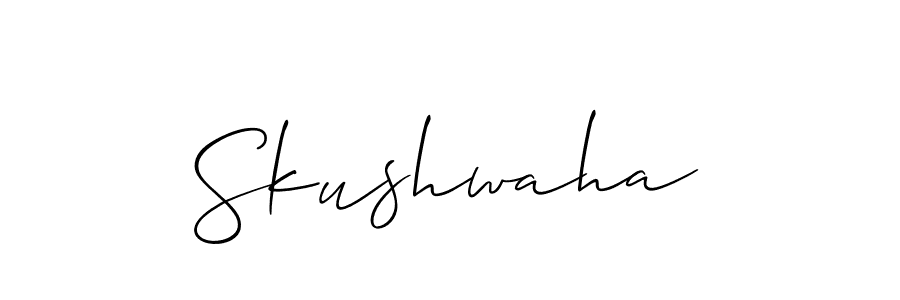 Make a beautiful signature design for name Skushwaha. With this signature (Allison_Script) style, you can create a handwritten signature for free. Skushwaha signature style 2 images and pictures png