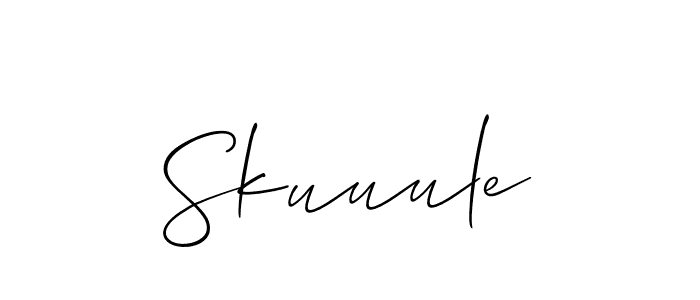 Create a beautiful signature design for name Skuuule. With this signature (Allison_Script) fonts, you can make a handwritten signature for free. Skuuule signature style 2 images and pictures png