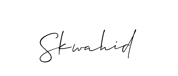 How to make Skwahid signature? Allison_Script is a professional autograph style. Create handwritten signature for Skwahid name. Skwahid signature style 2 images and pictures png