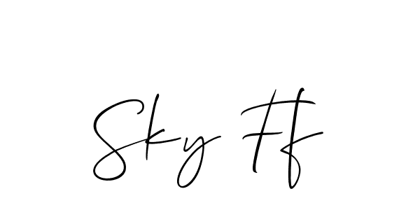 Make a beautiful signature design for name Sky Ff. With this signature (Allison_Script) style, you can create a handwritten signature for free. Sky Ff signature style 2 images and pictures png