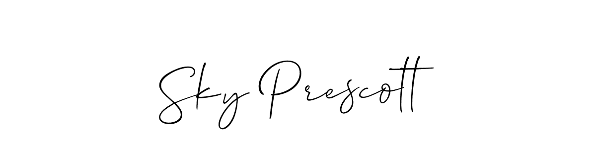 Create a beautiful signature design for name Sky Prescott. With this signature (Allison_Script) fonts, you can make a handwritten signature for free. Sky Prescott signature style 2 images and pictures png