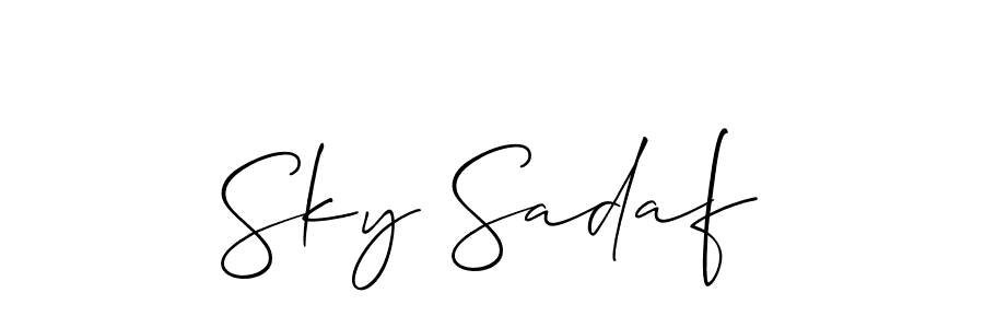 if you are searching for the best signature style for your name Sky Sadaf. so please give up your signature search. here we have designed multiple signature styles  using Allison_Script. Sky Sadaf signature style 2 images and pictures png