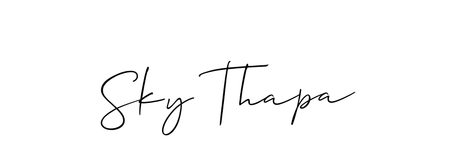 How to Draw Sky Thapa signature style? Allison_Script is a latest design signature styles for name Sky Thapa. Sky Thapa signature style 2 images and pictures png