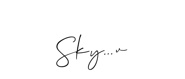 The best way (Allison_Script) to make a short signature is to pick only two or three words in your name. The name Sky...v include a total of six letters. For converting this name. Sky...v signature style 2 images and pictures png
