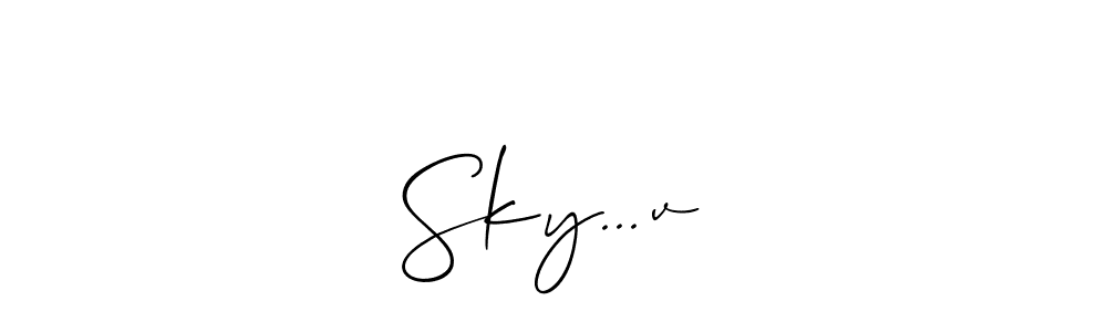 if you are searching for the best signature style for your name Sky...v✓. so please give up your signature search. here we have designed multiple signature styles  using Allison_Script. Sky...v✓ signature style 2 images and pictures png