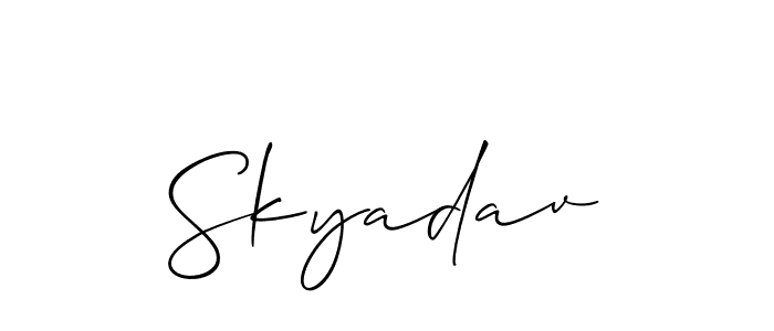 Similarly Allison_Script is the best handwritten signature design. Signature creator online .You can use it as an online autograph creator for name Skyadav. Skyadav signature style 2 images and pictures png