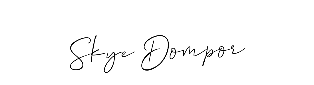 Make a beautiful signature design for name Skye Dompor. With this signature (Allison_Script) style, you can create a handwritten signature for free. Skye Dompor signature style 2 images and pictures png