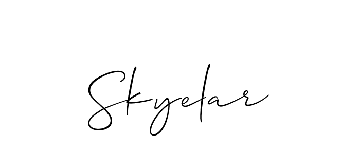 if you are searching for the best signature style for your name Skyelar. so please give up your signature search. here we have designed multiple signature styles  using Allison_Script. Skyelar signature style 2 images and pictures png