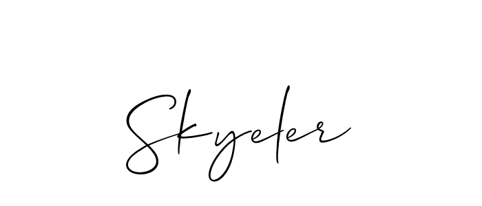 Use a signature maker to create a handwritten signature online. With this signature software, you can design (Allison_Script) your own signature for name Skyeler. Skyeler signature style 2 images and pictures png