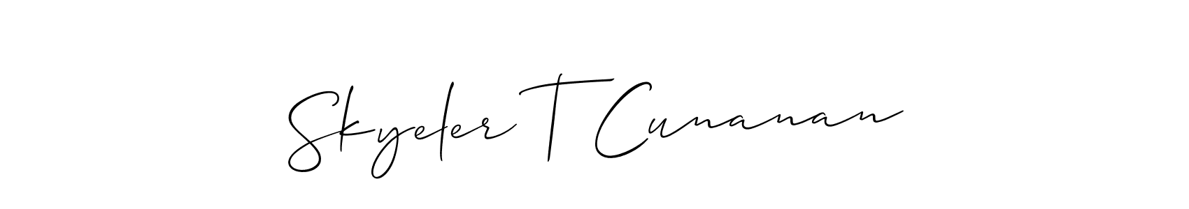 It looks lik you need a new signature style for name Skyeler T Cunanan. Design unique handwritten (Allison_Script) signature with our free signature maker in just a few clicks. Skyeler T Cunanan signature style 2 images and pictures png