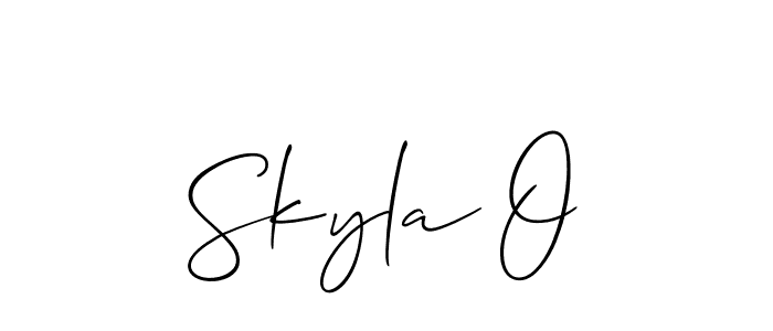 The best way (Allison_Script) to make a short signature is to pick only two or three words in your name. The name Skyla O include a total of six letters. For converting this name. Skyla O signature style 2 images and pictures png