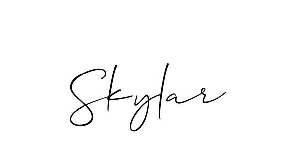 Use a signature maker to create a handwritten signature online. With this signature software, you can design (Allison_Script) your own signature for name Skylar. Skylar signature style 2 images and pictures png