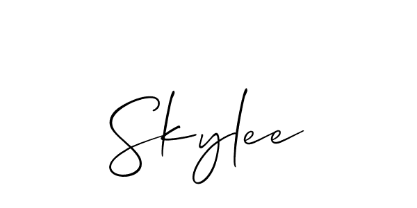 Use a signature maker to create a handwritten signature online. With this signature software, you can design (Allison_Script) your own signature for name Skylee. Skylee signature style 2 images and pictures png