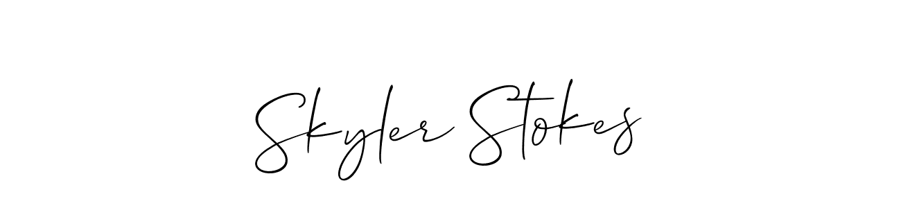 How to make Skyler Stokes signature? Allison_Script is a professional autograph style. Create handwritten signature for Skyler Stokes name. Skyler Stokes signature style 2 images and pictures png