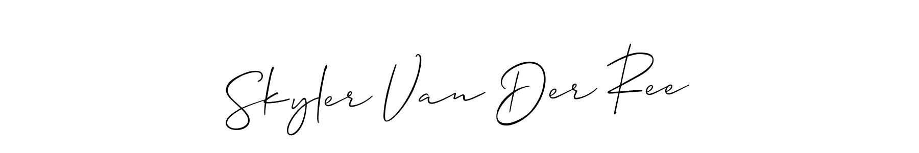 Skyler Van Der Ree stylish signature style. Best Handwritten Sign (Allison_Script) for my name. Handwritten Signature Collection Ideas for my name Skyler Van Der Ree. Skyler Van Der Ree signature style 2 images and pictures png