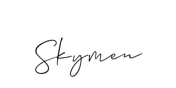 Make a beautiful signature design for name Skymen. With this signature (Allison_Script) style, you can create a handwritten signature for free. Skymen signature style 2 images and pictures png