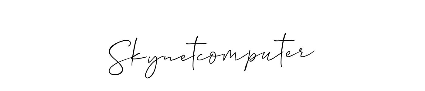 Make a beautiful signature design for name Skynetcomputer. With this signature (Allison_Script) style, you can create a handwritten signature for free. Skynetcomputer signature style 2 images and pictures png