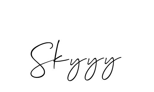 Design your own signature with our free online signature maker. With this signature software, you can create a handwritten (Allison_Script) signature for name Skyyy. Skyyy signature style 2 images and pictures png