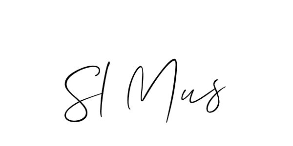 You should practise on your own different ways (Allison_Script) to write your name (Sl Mus) in signature. don't let someone else do it for you. Sl Mus signature style 2 images and pictures png