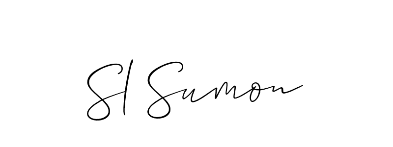 Make a beautiful signature design for name Sl Sumon. With this signature (Allison_Script) style, you can create a handwritten signature for free. Sl Sumon signature style 2 images and pictures png