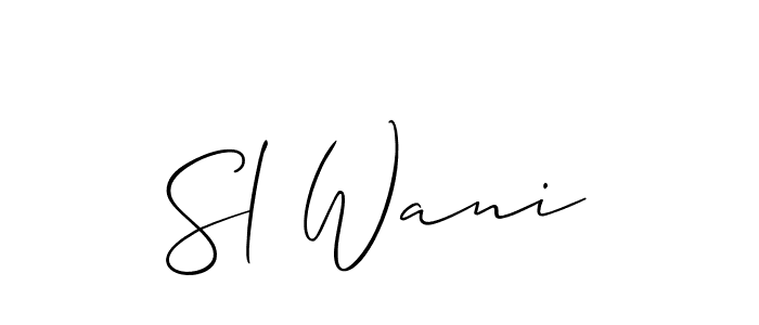 Similarly Allison_Script is the best handwritten signature design. Signature creator online .You can use it as an online autograph creator for name Sl Wani. Sl Wani signature style 2 images and pictures png