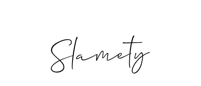 if you are searching for the best signature style for your name Slamety. so please give up your signature search. here we have designed multiple signature styles  using Allison_Script. Slamety signature style 2 images and pictures png