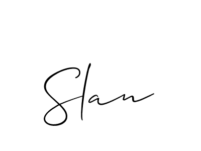 Slan stylish signature style. Best Handwritten Sign (Allison_Script) for my name. Handwritten Signature Collection Ideas for my name Slan. Slan signature style 2 images and pictures png