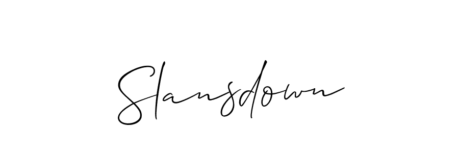 Slansdown stylish signature style. Best Handwritten Sign (Allison_Script) for my name. Handwritten Signature Collection Ideas for my name Slansdown. Slansdown signature style 2 images and pictures png