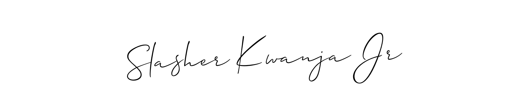 Use a signature maker to create a handwritten signature online. With this signature software, you can design (Allison_Script) your own signature for name Slasher Kwanja Jr. Slasher Kwanja Jr signature style 2 images and pictures png