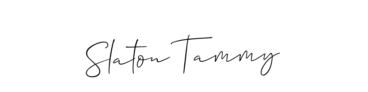 You should practise on your own different ways (Allison_Script) to write your name (Slaton Tammy) in signature. don't let someone else do it for you. Slaton Tammy signature style 2 images and pictures png