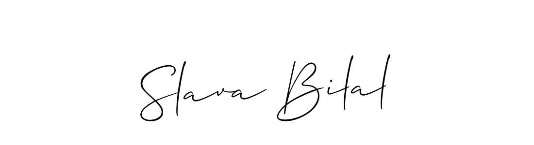 It looks lik you need a new signature style for name Slava Bilal. Design unique handwritten (Allison_Script) signature with our free signature maker in just a few clicks. Slava Bilal signature style 2 images and pictures png