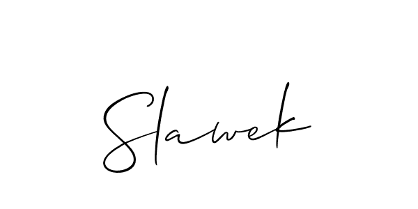 The best way (Allison_Script) to make a short signature is to pick only two or three words in your name. The name Slawek include a total of six letters. For converting this name. Slawek signature style 2 images and pictures png