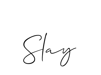 Allison_Script is a professional signature style that is perfect for those who want to add a touch of class to their signature. It is also a great choice for those who want to make their signature more unique. Get Slay name to fancy signature for free. Slay signature style 2 images and pictures png