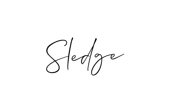 Make a beautiful signature design for name Sledge. With this signature (Allison_Script) style, you can create a handwritten signature for free. Sledge signature style 2 images and pictures png
