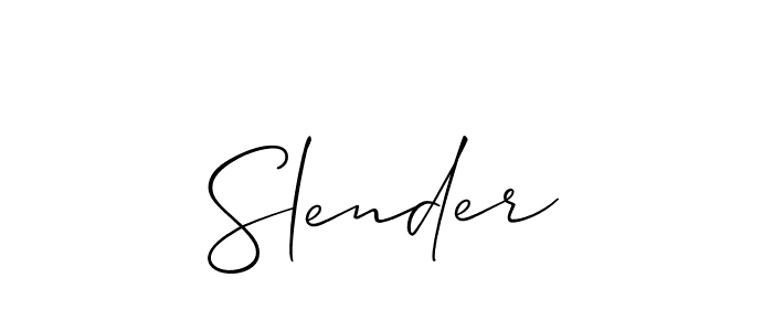 Design your own signature with our free online signature maker. With this signature software, you can create a handwritten (Allison_Script) signature for name Slender. Slender signature style 2 images and pictures png