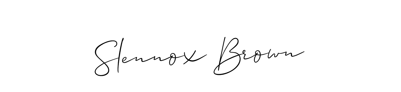 Also You can easily find your signature by using the search form. We will create Slennox Brown name handwritten signature images for you free of cost using Allison_Script sign style. Slennox Brown signature style 2 images and pictures png