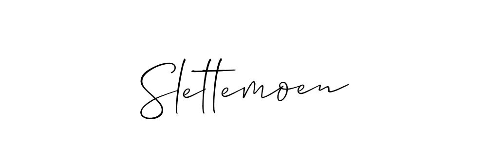 Create a beautiful signature design for name Slettemoen. With this signature (Allison_Script) fonts, you can make a handwritten signature for free. Slettemoen signature style 2 images and pictures png