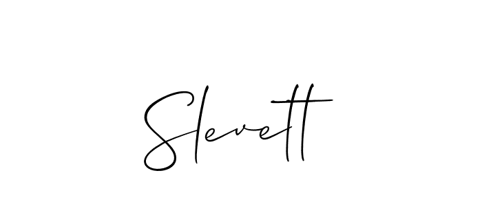 How to make Slevett signature? Allison_Script is a professional autograph style. Create handwritten signature for Slevett name. Slevett signature style 2 images and pictures png